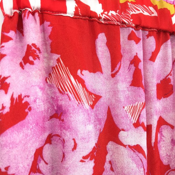 NEW Alembika Floral Wide Leg Pant red pink orange - Picture 3 of 11